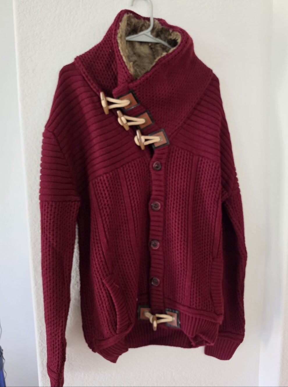 Black Pharaoh Toggle-Front Chunky Sweater Sz 3XL